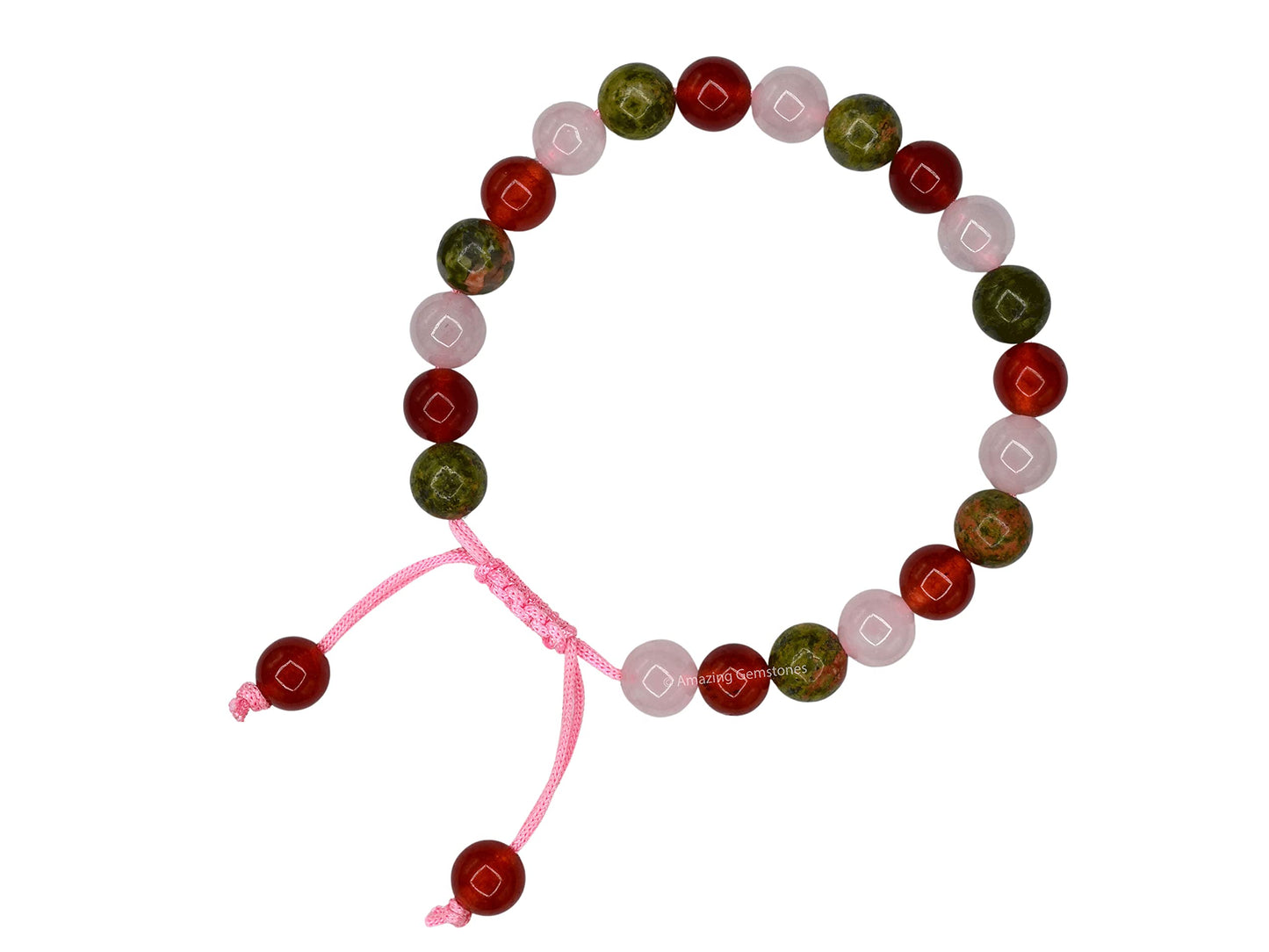 Amazing Gemstone Bracelet for Fertility Luck Manifestation - Fertility Crystals Carnelian Unakite Rose Quartz Bracelet Set for Men Women Healing Calming Anxiety Stress Relief Gifts (Adjustable)