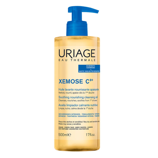 Uriage Cleansing Oil With Glycerin 25%, 2-In-1, Gently Cleanses & Moisturizes, Foaming Shower Oil For The Whole Family, Face & Body, Lovely Fragrance, Soap-Free, Physiological Ph, Sensitive Skin
