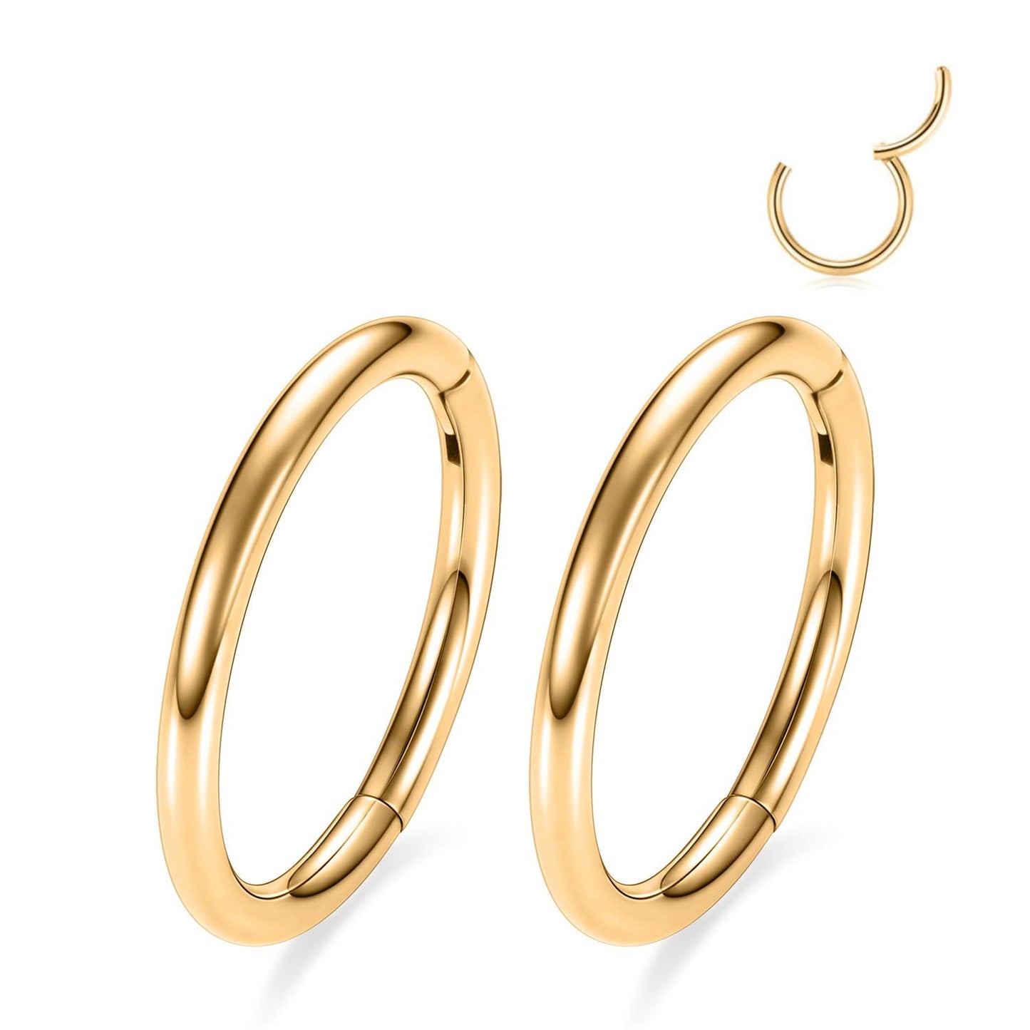 GAGABODY Septum Ring 20g 6mm Nose Hoop Cartilage Earring Hoop Gold Nose Rings 20 Gauge Helix Earring Septum Ring Daith Tragus Earrings Surgical Steel