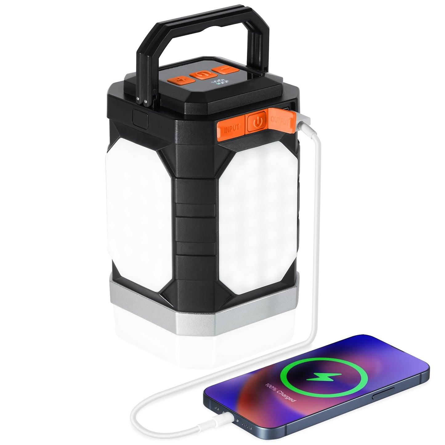Sinvitron Camping Lantern Rechargeable–30,000mAh Portable Camping Lights, QC3.0 Fast Charging,1000 Lumens,350H Runtime,IPX5 Waterproof Emergency Light for Hurricanes,Power Outages,Camping