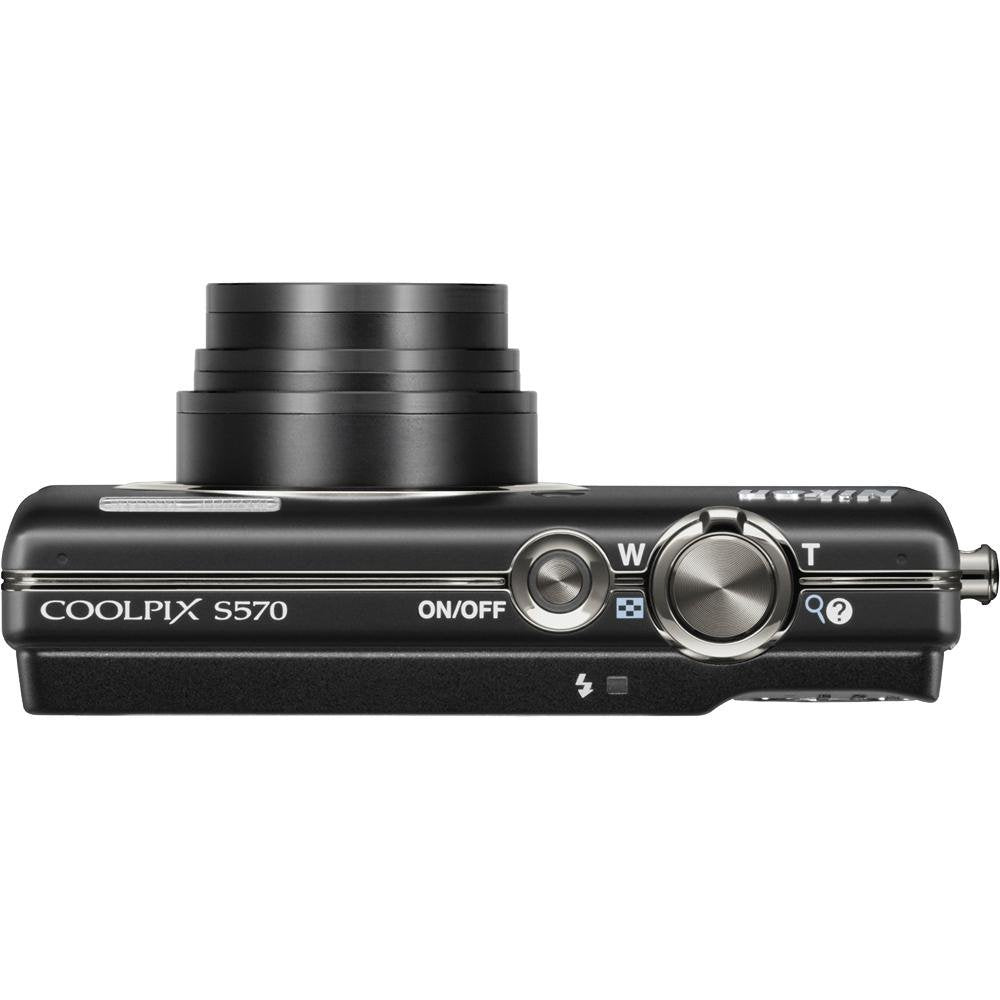 Nikon Coolpix S570 12MP Digital Camera with 5x Wide Angle Optical Vibration Reduction (VR) Zoom and 2.7-Inch LCD (Black) (OLD MODEL)
