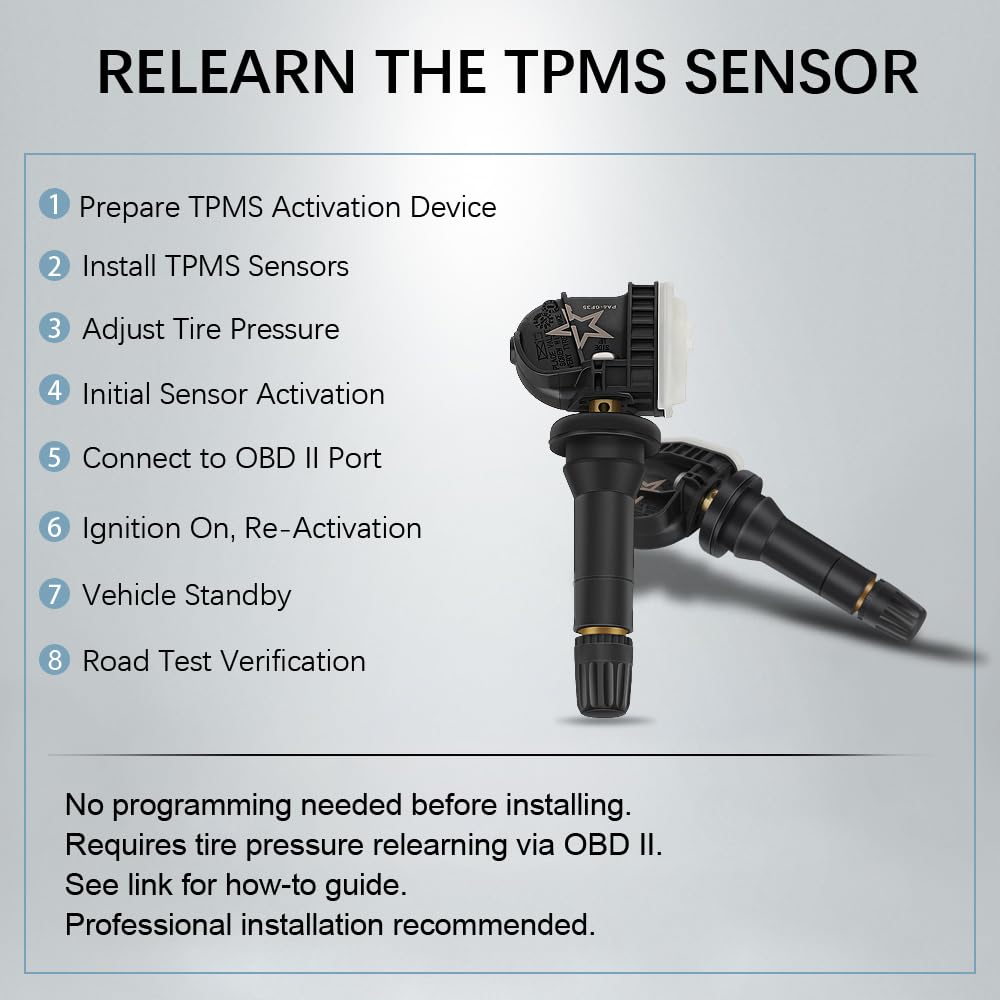 TPMS Sensor GM, 4pcs 315Mhz Tire Pressure Monitoring Sensor Replacement for Chevy Silverado GMC Buick Cadillac Hummer Pontiac SAAB Saturn - Replaces# 13598771 13598772 13586335 13581558
