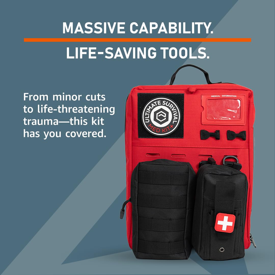 Emerge Survival Ultimate Survival Med Kit – Comprehensive 315‑Piece Emergency Medical & Trauma First Aid System, Hemostatic Gauze, Burn & Wound Care, Splints, Pain Relief & Organized Go‑Anywhere Bag