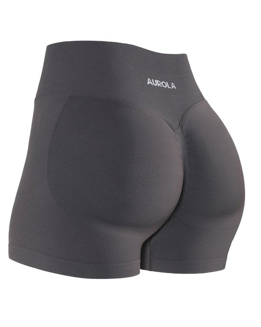 AUROLA Influence Collection Workout Shorts for Women,No Roll Up New Scrunch Seamless Gym Short-2.5" Inseam, Plum Truffle, S