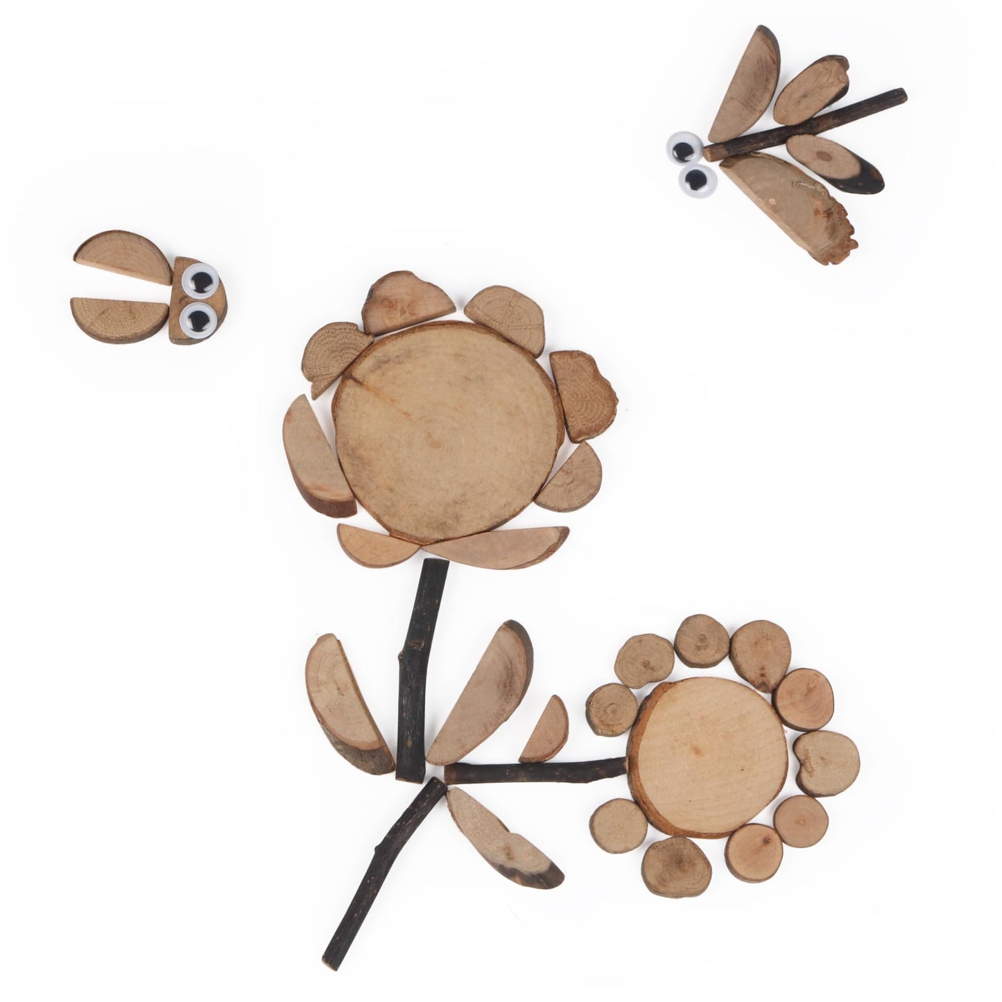 Candywood Wooden Unfinished Craft Kits Toy,Unfinished Natural Wood Slices Loose Part Play,DIY Wood Slices Kit for Toddler 3+ (UN_S)