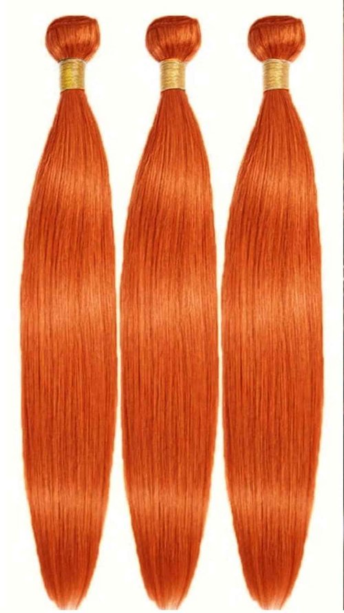 Condescension Human Hair Bundles 24 26 28 inch Orange Burnt Orange 350 Straight Wave Bundles Human Hair Unprocessed Brazilian Virgin Hair for Black Women