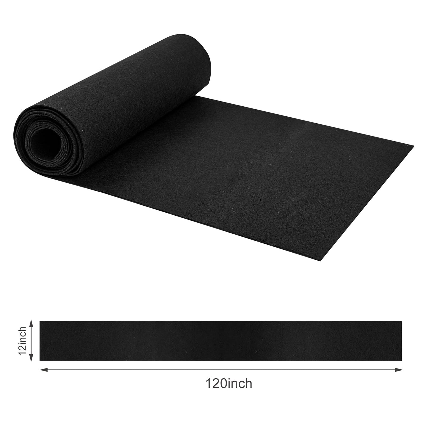12x120 Inch Fabric Planter Liner Roll Non Woven Plant Felt Liner Roll Black Coco Liners Roll Alternative Coconut Basket Liner Roll Replacement Easy to Cut for Planter Hanging Flower Basket Window Box