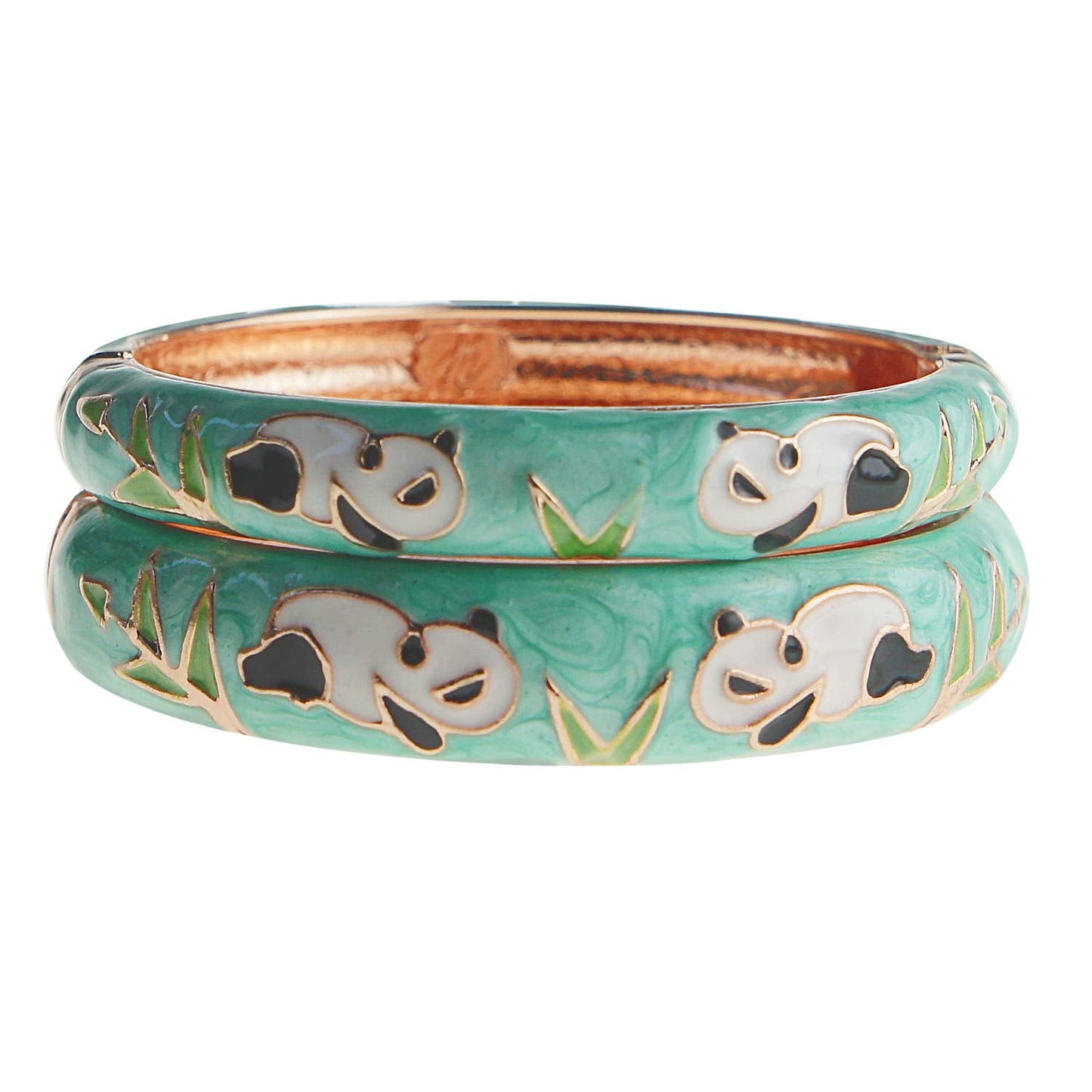 UJOY Cloisonne Couple Colors Bracelets Golden Sunflower Enameled Spring Hinged Cuff Bangles Womens Gifts Jewelry 55C36 yellow green