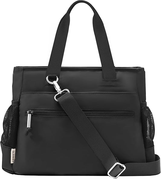 GLENKEY Versatile Lunch Box Stylish Bag - Large Insulated Tote Bag for Women - Leakproof Soft Lunch Pail Kit for Adults Work Picnic Outdoor Trips Black 15L