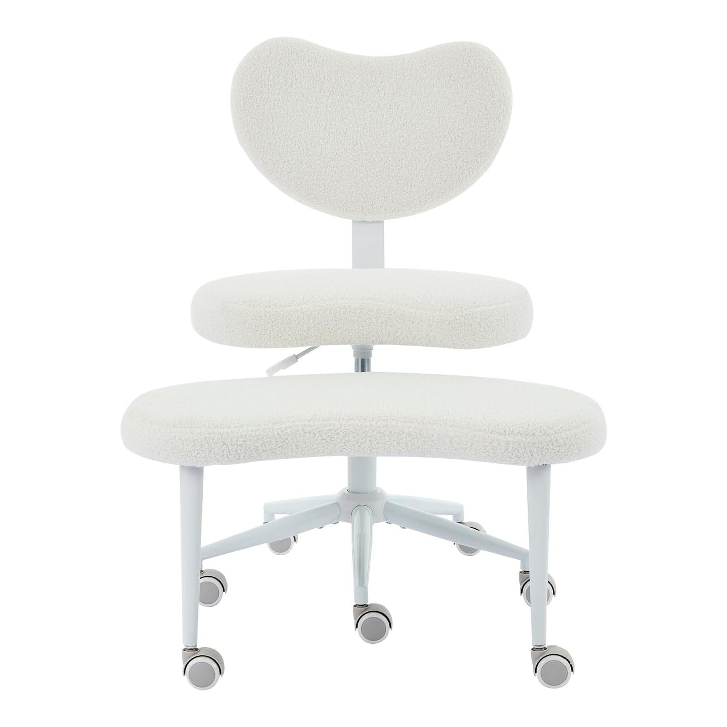 Ergonomic Cross Legged Chair with Wheels,360° Swivel Meditation Chair,ADHD Chair, Criss Cross Desk Chair with Lumbar Support and Adjustable Stool, Flexible Design for Fidgety Sitters, Ivory
