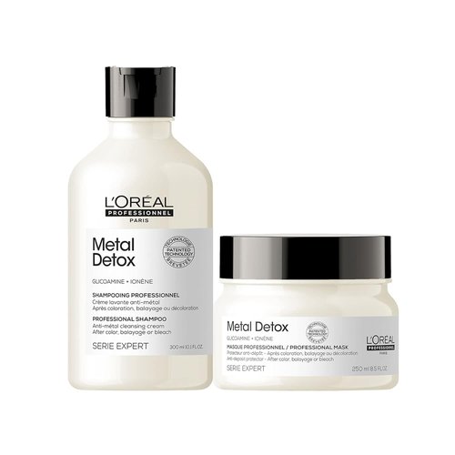 L'Oréal Professionnel Paris Metal Detox Shampoo & Mask Set - Sulfate-Free, Prevents Damage and Prolongs Color For All Hair Type