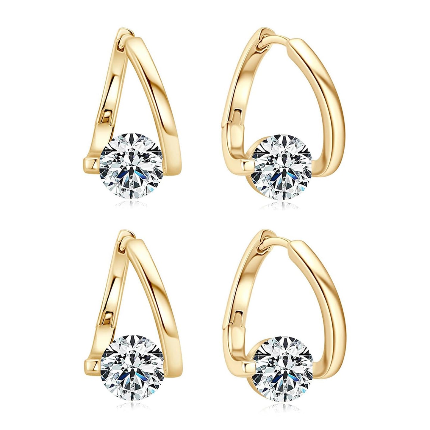 Lymphatic Earrings for Women Silver Zircon Hoop Huggie Earrings Dainty Fashion Jewelry Gifts