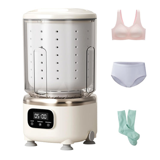 White Portable Washer with Spin-Dry Basket, Wash, Rinse, Spin Dry 3-in-1, Cordless Mini Washing Machine for Underwear, Socks, Baby Clothes, Mini Washer Machine for Travel, Apartments, Dorms