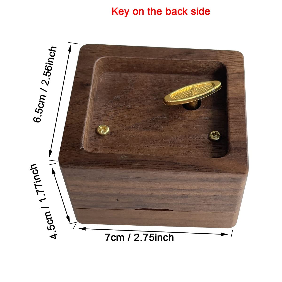 Pursuestar Luxury Walnut Wood Music Box -Edelweiss, Vintage Wooden Carved Mechanism Wind Up Musical Box with Mirror for Valentine's Day Mother's Day Birthday Christmas