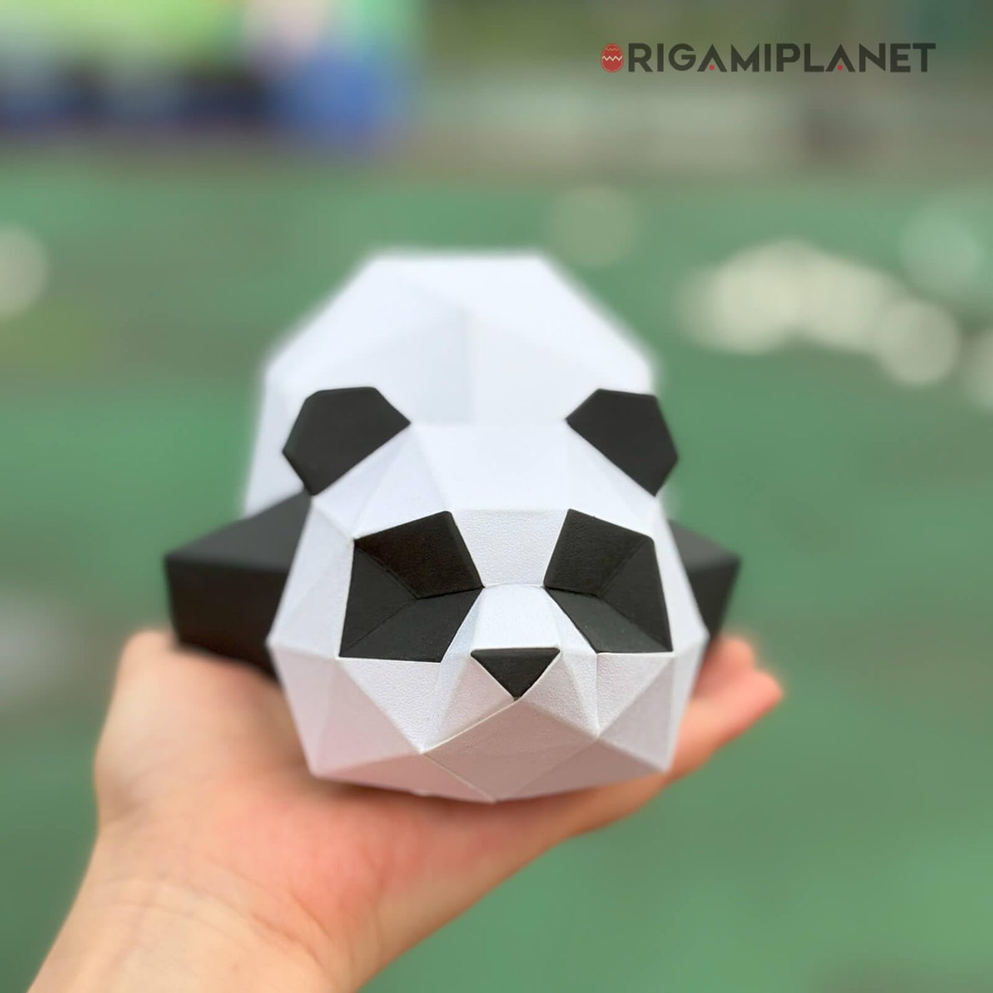 ORIGAMIPLANET 3D Panda Papa Origami Paper Craft Kit, Fun DIY Pre-Cut 3D Paper Art Model for Teens & Adults, Easy Handmade Animal Figurine Sculpture Gift Set for Bookshelf Decoration