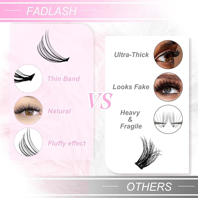 Individual Lashes Large Tray D Curl Lash Clusters 10D 20D 30D 40D Individual Lash Extensions Cluster Lashes Lash Extension Supplies Eyelash Clusters (20D-0.07D, 10mm)