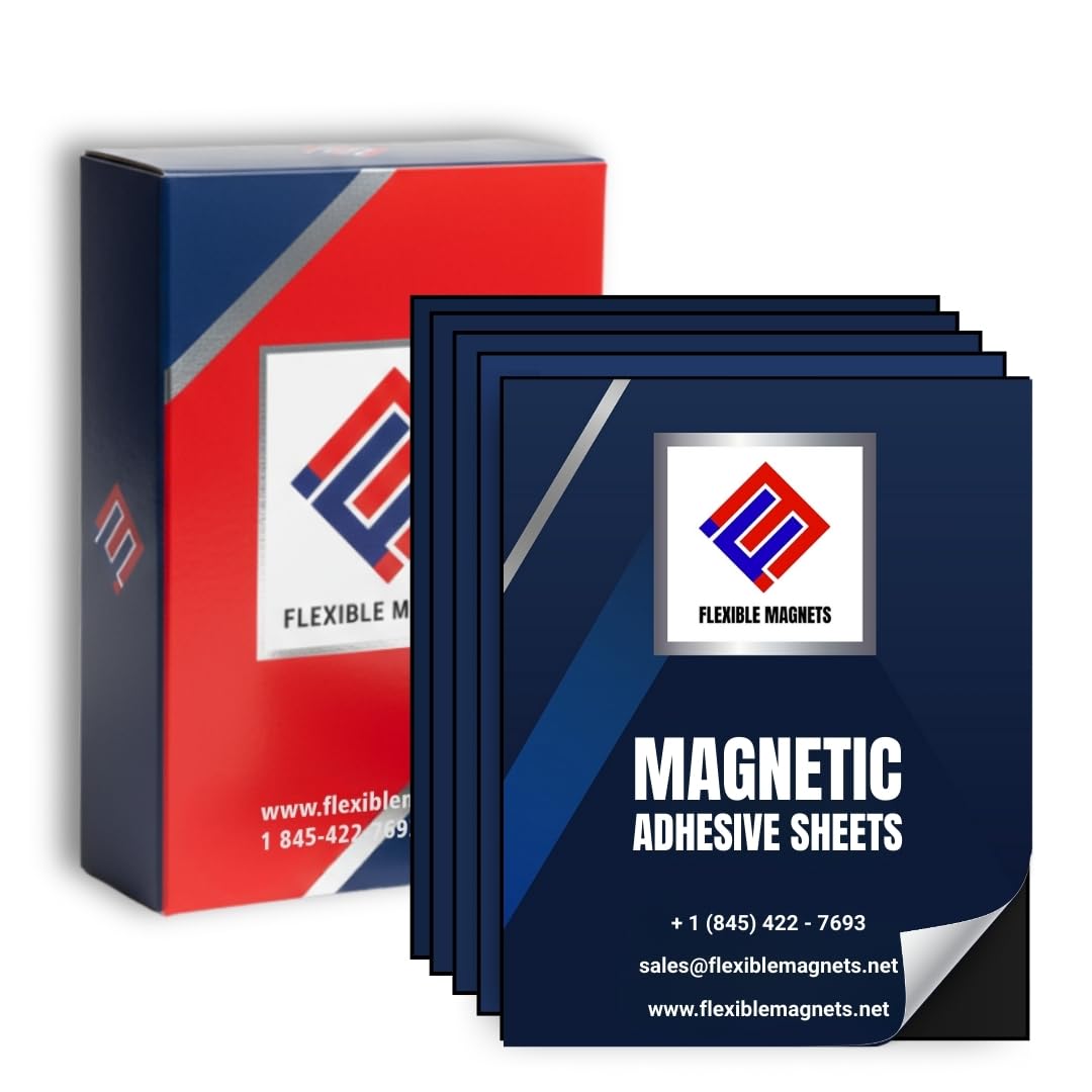 Flexible Magnets – Magnetic Sheets with Adhesive Backing, 8" x 10" (10 Pack) Stick-On Magnetic Sheets for Refrigerator Magnets, Magnetic Labels, Crafts, DIY Projects & More
