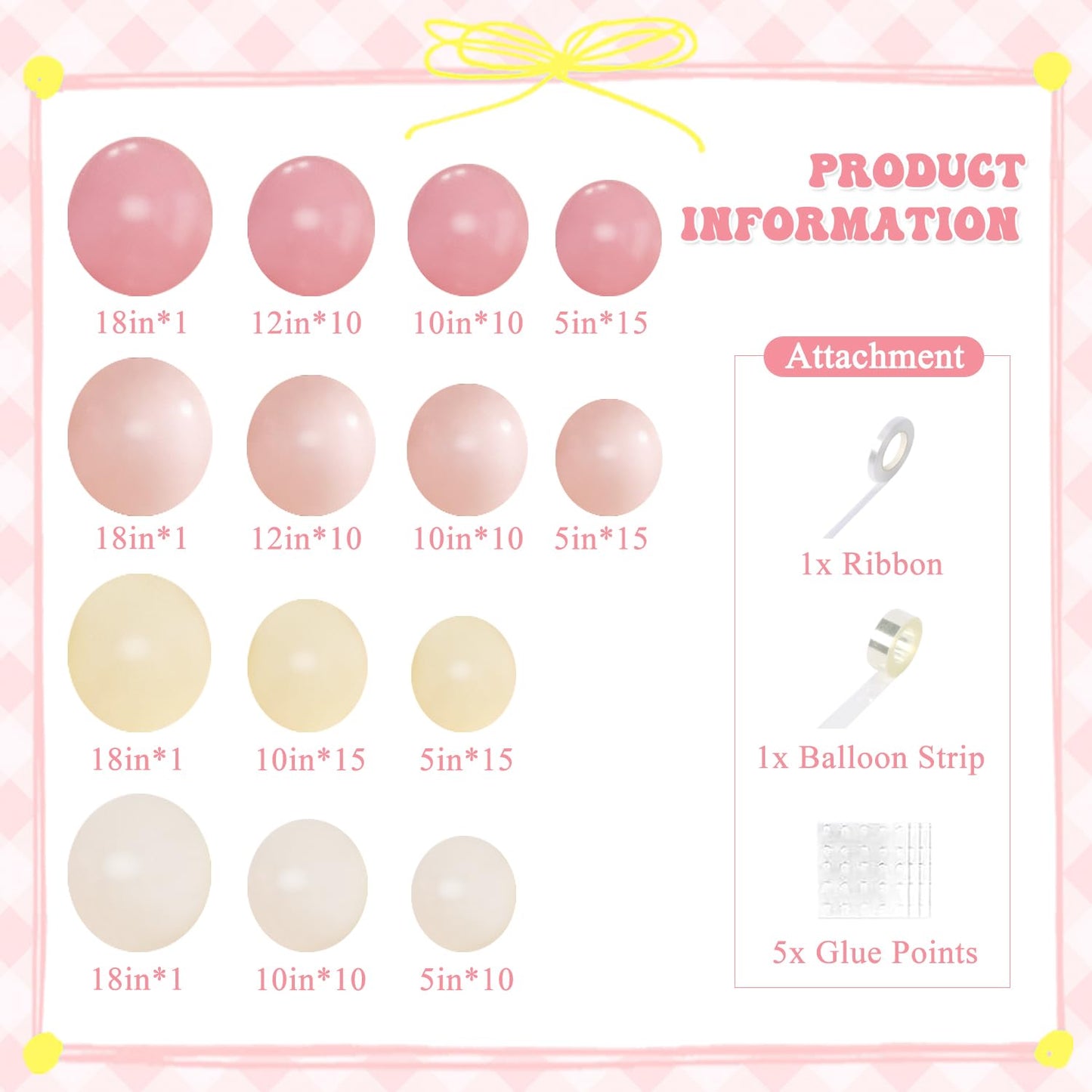 Pink and Yellow Balloon Arch Kit Pastel Pink Light Pink Yellow Sand White Balloons for Birthday Baby Shower Bridal Shower Wedding Bee Bear Themed Party Decorations