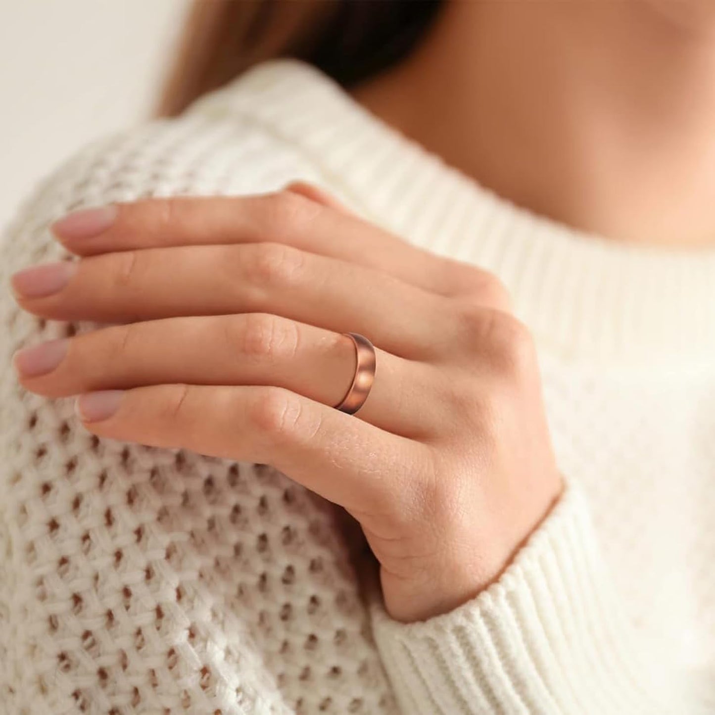 LIU JUN Rings for Women, Magtherapy Lymphatic Drainage Titanium Ion Rings Lymph Nodes Acupuncture Therapy Open Olux Ring For Women Men Health Jewelry Gifts (2Pcs-gold+gold)
