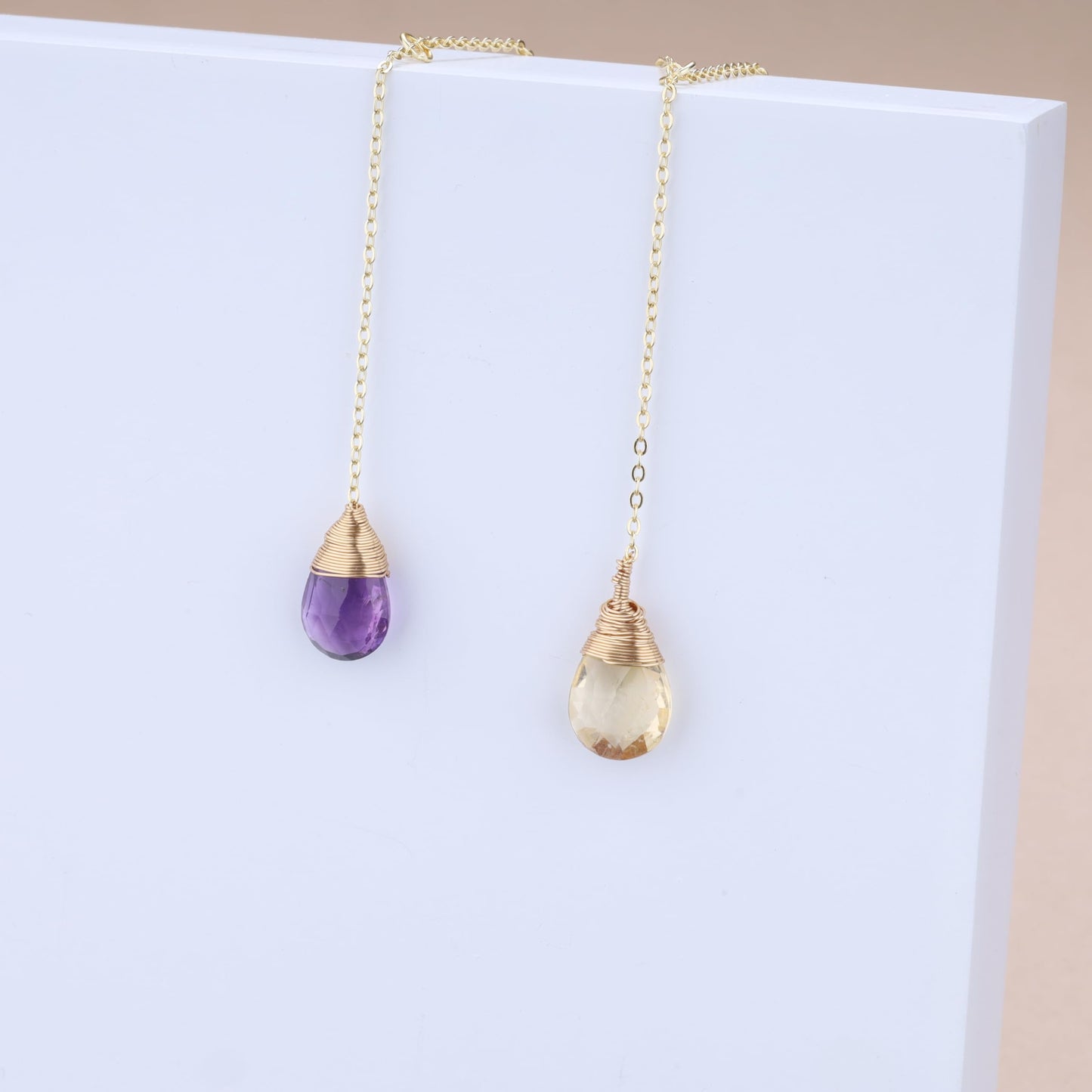 COAI 14K Gold Plated Sterling Silver Lariat Necklace for Women, Cirtine Crystal Necklace for Women