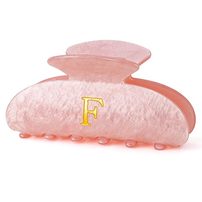 Teen Girl Gifts Trendy Stuff | Letter Hair Clips,Cute Initial Hair Clips for Girls,8-18 Year Old Girl Birthday Gifts,Hair Claw Accessories - Pink,F