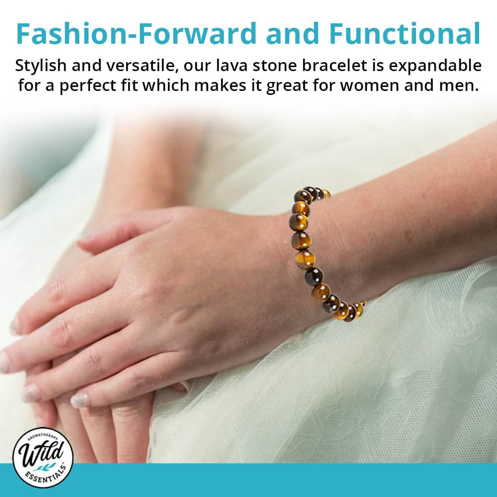 Wild Essentials Triple Band Namaste Lava Stone Essential Oil Diffuser Wrap Bracelet, Adjustable, Aromatherapy Jewelry Gift Set for Women or Men