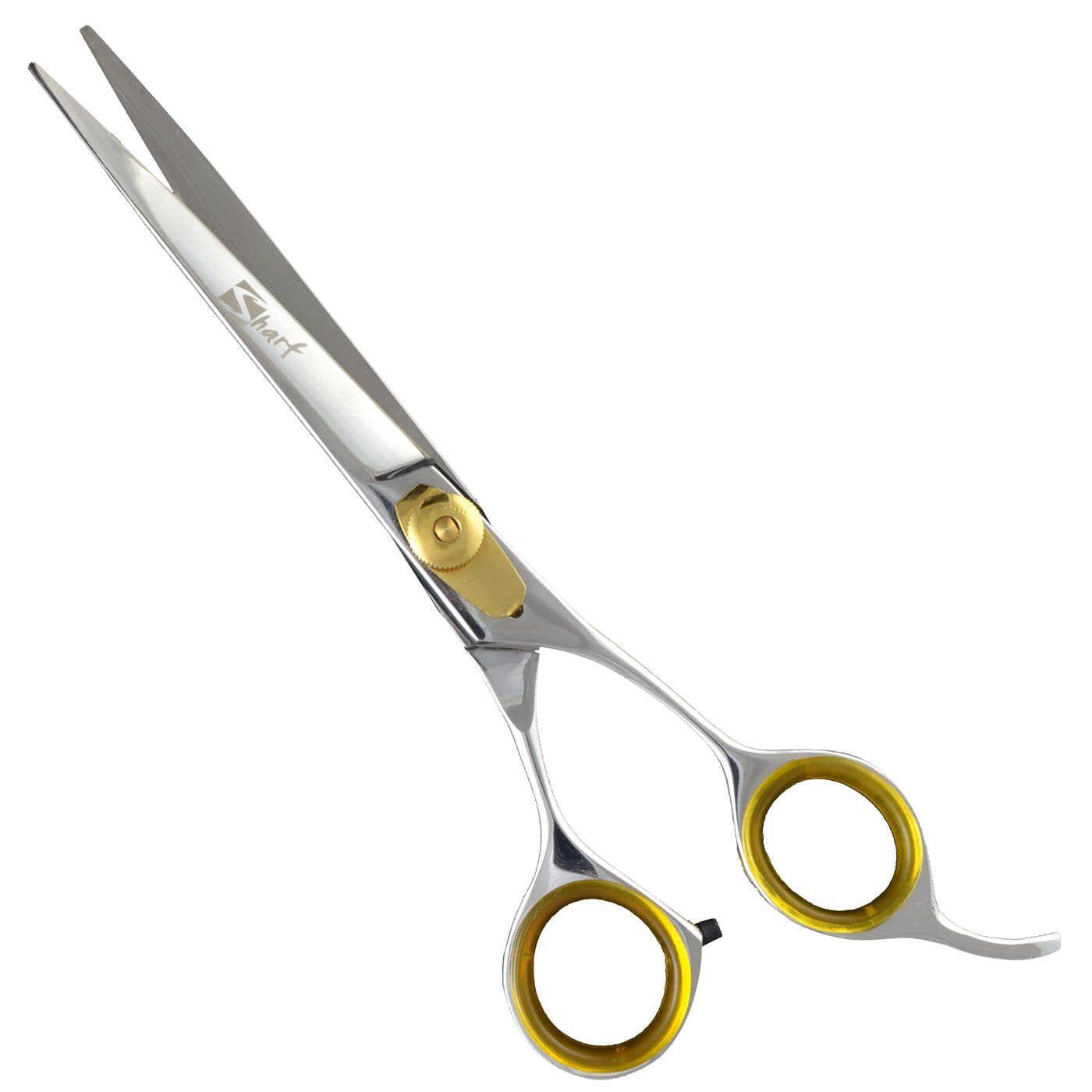 Sharf Professional Pet Shears Kit: Gold Touch Dog Grooming 7.5 Inch Curved Shear & 7.5 Inch Straight Scissors | Must-Have Groomers & Home Groomer Scissors Set