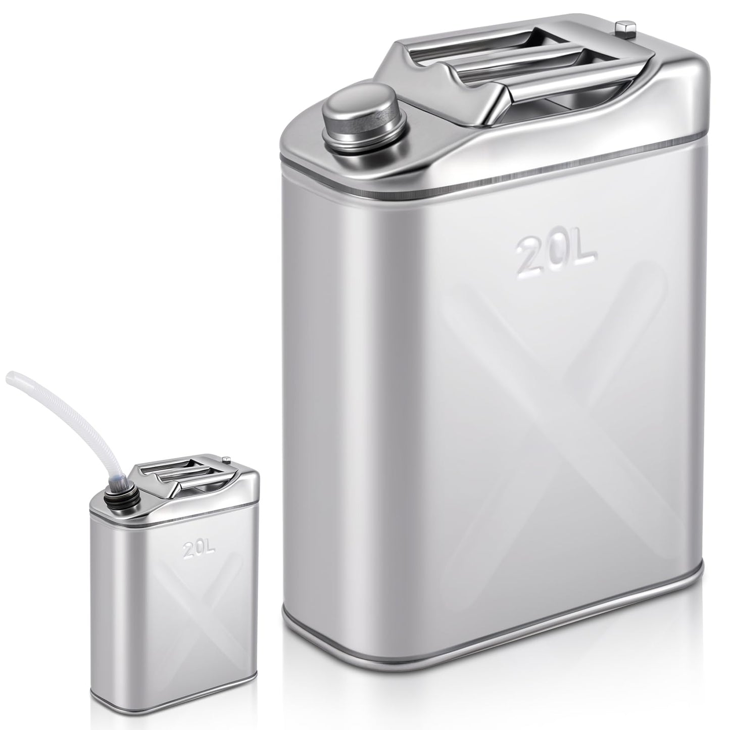 Blulu 1 Pcs 5 Gallon Stainless Cooking Oil Storage Can Commercial 304 Food Safety Fryer Oil Storage Container Distributor with Guide Pipe and Lid for Kitchens Restaurants Food Trucks