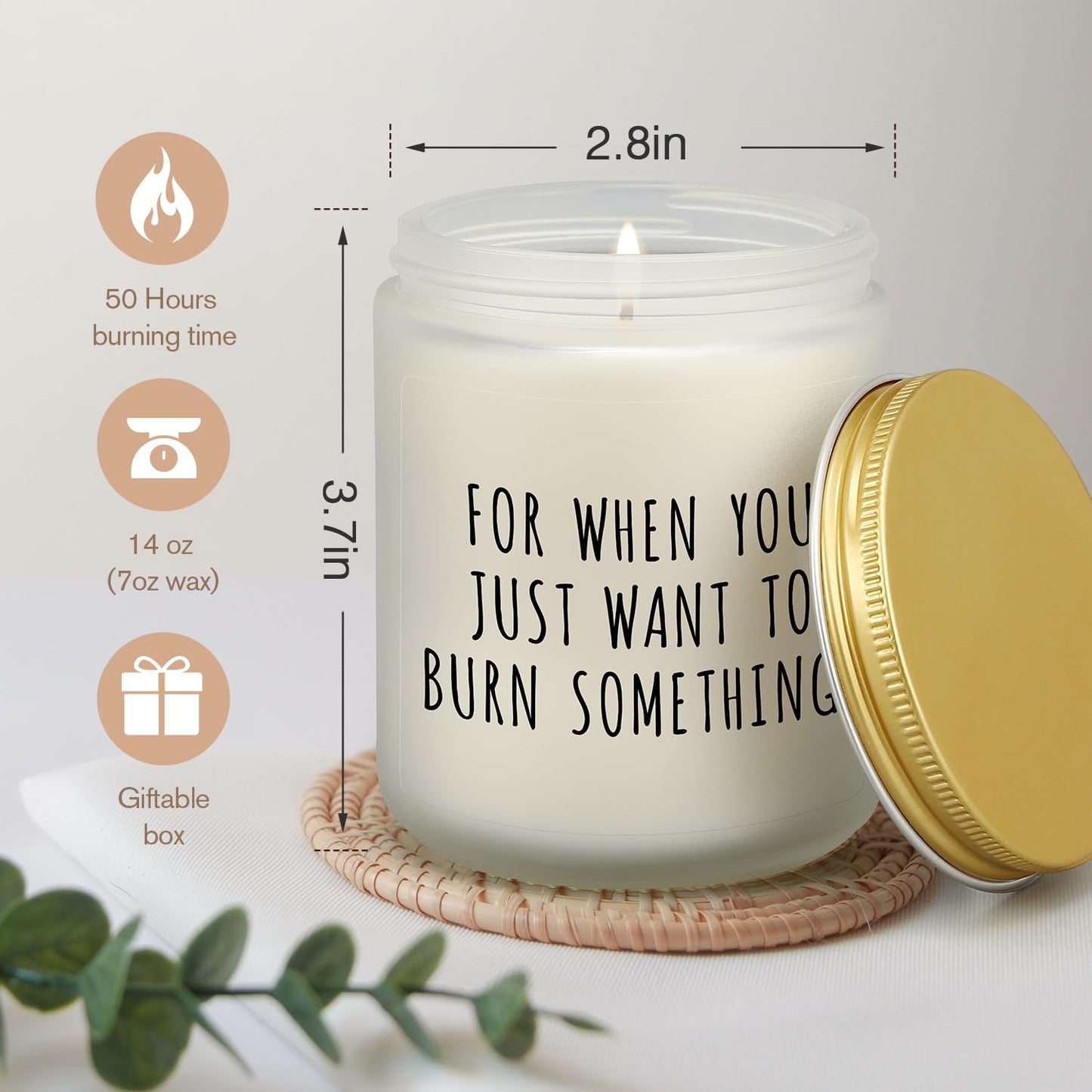 Relaxation Gifts for Women Men, Funny Calm Down Gifts for Friend Coworker Boss Mom Sister Work Bestie, Relaxing Gift for Birthday Christmas Retirement Graduation, Calming Lavender Scented Candle