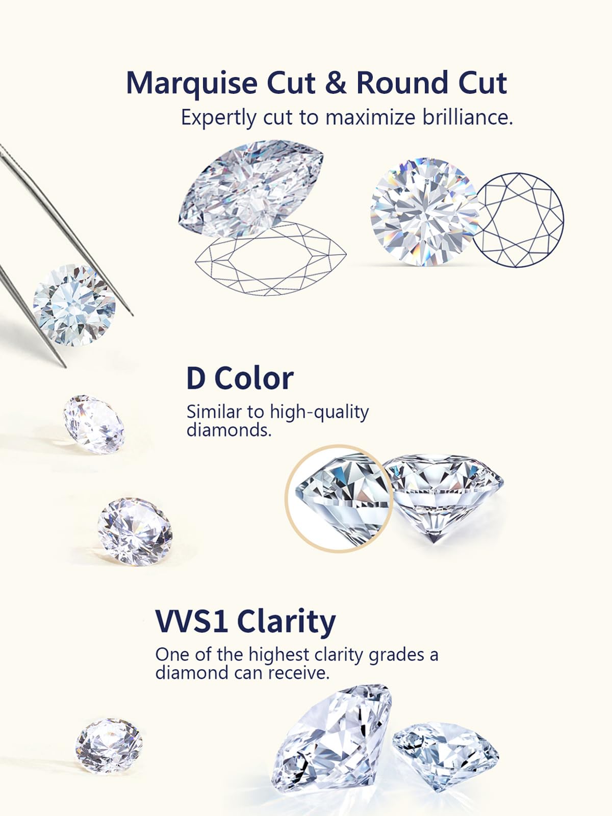 CYW Moissanite Butterfly Gold Ring 925 Sterling Silver Adjustable Womens Stacking Open Rings Size 9