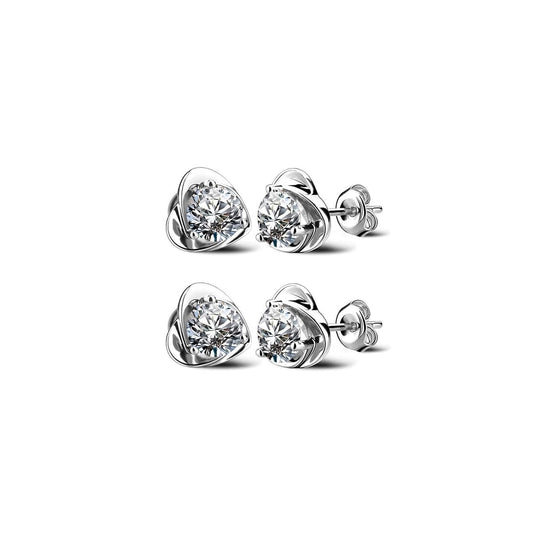 2 Pairs Halolux Lymphvity Germanium Earrings, Halolux Lymphvity Drainage Cubic Zirconia Earrings Lymphati Activity Hoop Earrings for Women Lymphvity Therapy Earring Jewelry (White+White)