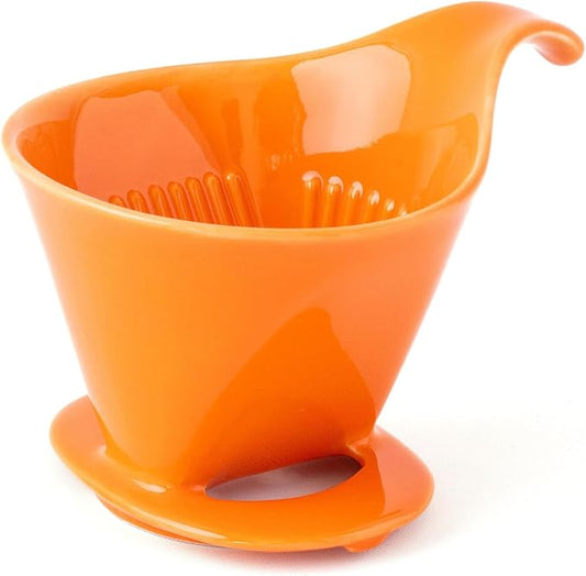 Zero Japan - Bee House Pour Over Coffee Dripper - Lead-Free & Cadmium-Free Ceramic Coffee Maker with Elegant Peek Hole, Drip Cone Brewer Coffee Gifts, Brewing Accessories - Tangerine, Standard Size
