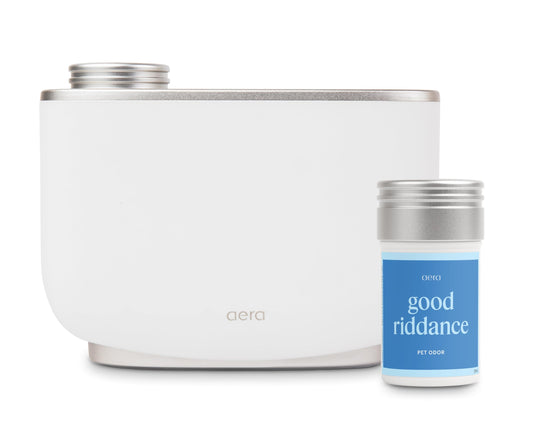 Aera Essential Oil Fragrance Diffuser + Good Riddance Scent Bundle for Large Rooms (500–1000 Sq Ft), Alexa Compatible + App Controlled Aromatherapy Waterless Diffuser – Hypoallergenic & Pet Safe