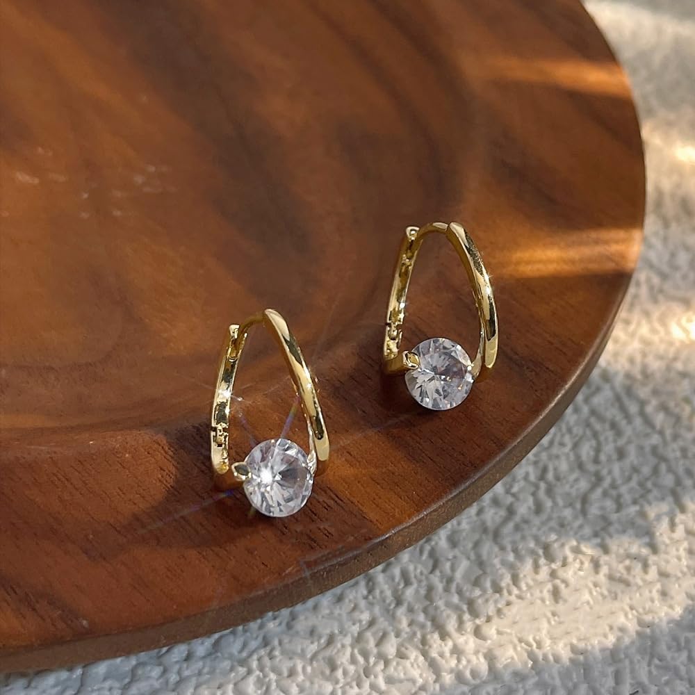 Histone Lymphvity Slimming Earrings for Weight Loss Women 2 Pairs Flysmus Drainage Germanium Earrings Minimalist CZ Hoop Earrings Charm Jewelry Gift(A)