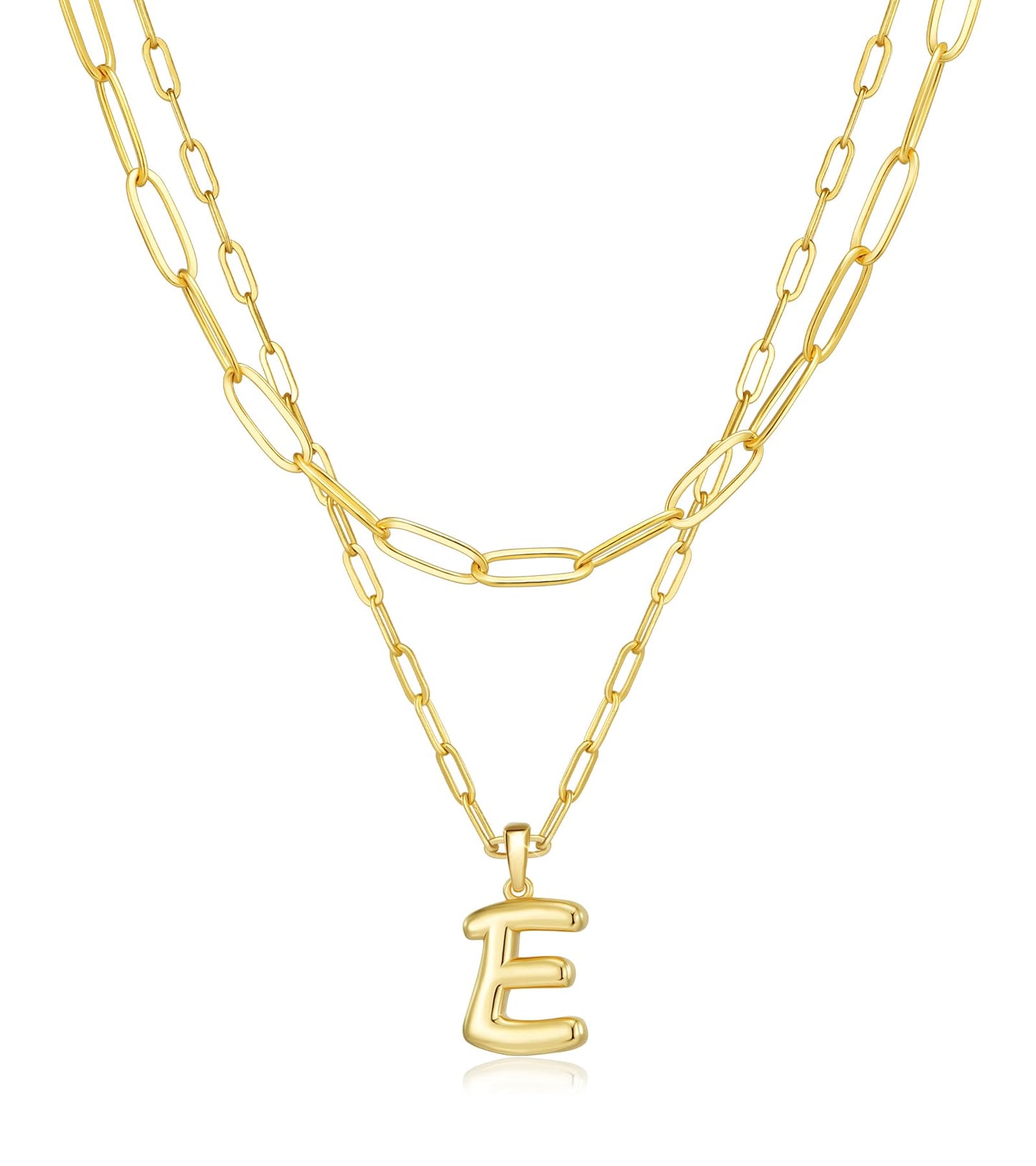 adoyi Gold Heart Initial Necklaces for Women Hers Dainty 14K Gold Plated Heart Layered Letter E Pendant Necklace Stack Jewelry Birthday Valentines Gifts for Women Mom and Wife