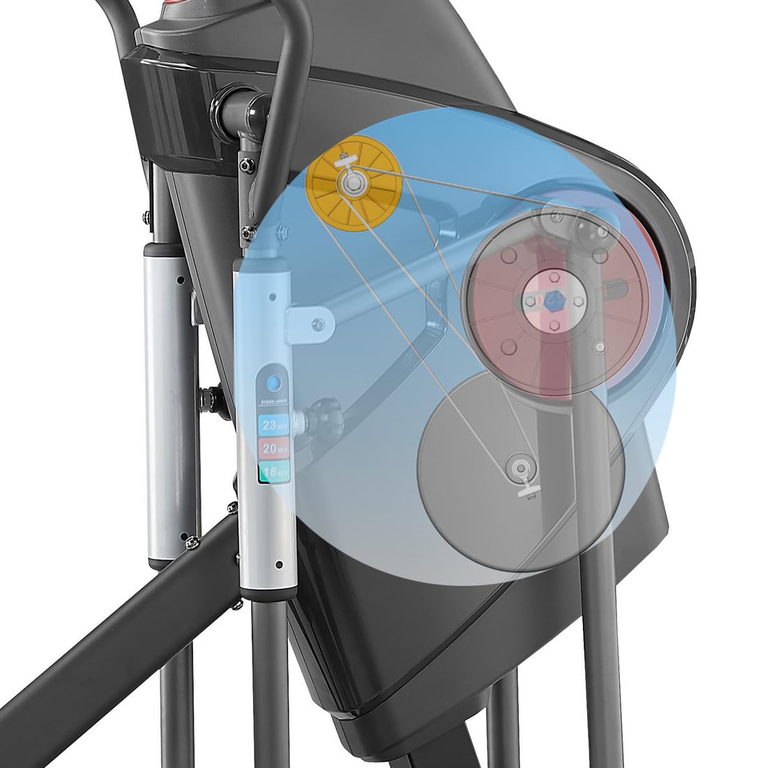 3G Cardio Elite EM X Elliptical Trainer Machine with 18”- 23” Adjustable Stride, Small Space Saving 49.2” Footprint, FreeSync™ FTMS Smart HD Connectivity, 350LB Max Weight, 5 Year Parts Warranty.