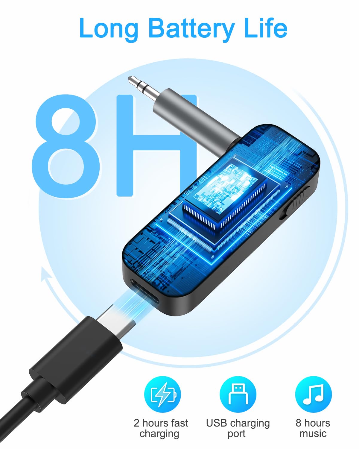 (Upgraded) Ankilo Aux Bluetooth Adapter for Car, 2 in 1 Bluetooth 5.3 Receiver Transmitter for Car with Display Screen, Suitable for Cars, Speakers, Stereo Systems and Headphones