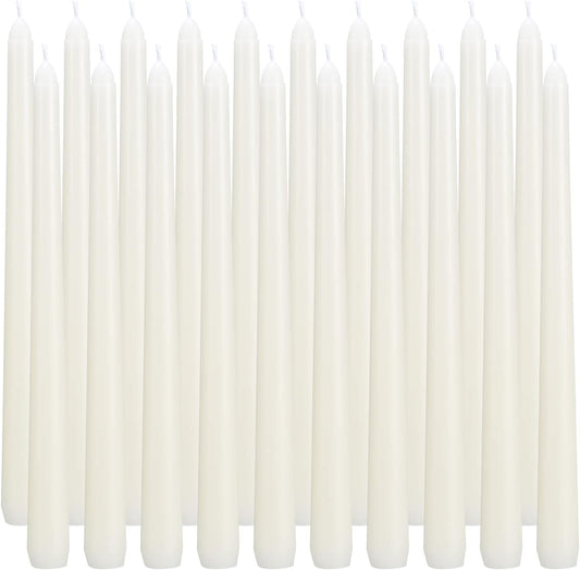 20pcs 10-inch iorvy Taper Candles Unscented and Smokeless, Long Burning 7-8 Hours Time for Daily, Wedding,Table,Fireplace