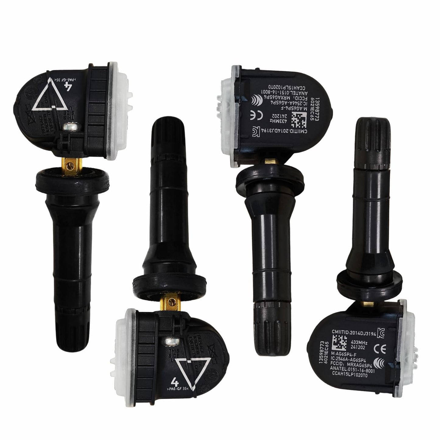 13598773 TPMS Sensor Tire Pressure Sensor Set of 4 433 MHZ Compatible with Chevy Silverado 1500 Camaro Impala Traverse Malibu Express Suburban Silverado Cruze Buick Enclave Lacrosse GMC Sierra