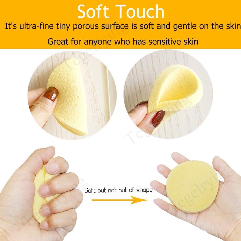 Facial Sponge Compressed,240 Count PVA Professional Makeup Removal Wash Pads Round Face Cleansing Sponge for Women Spa Exfoliating