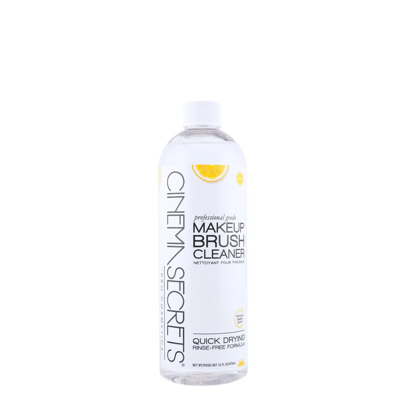Cinema Secrets Original Makeup Brush Cleaner Solution - Professional Cleanser for Makeup Brushes - Quick-Drying, Rinse-Free Formula - Removes Stubborn Waterproof Make Up - Lemon (16 fl oz)
