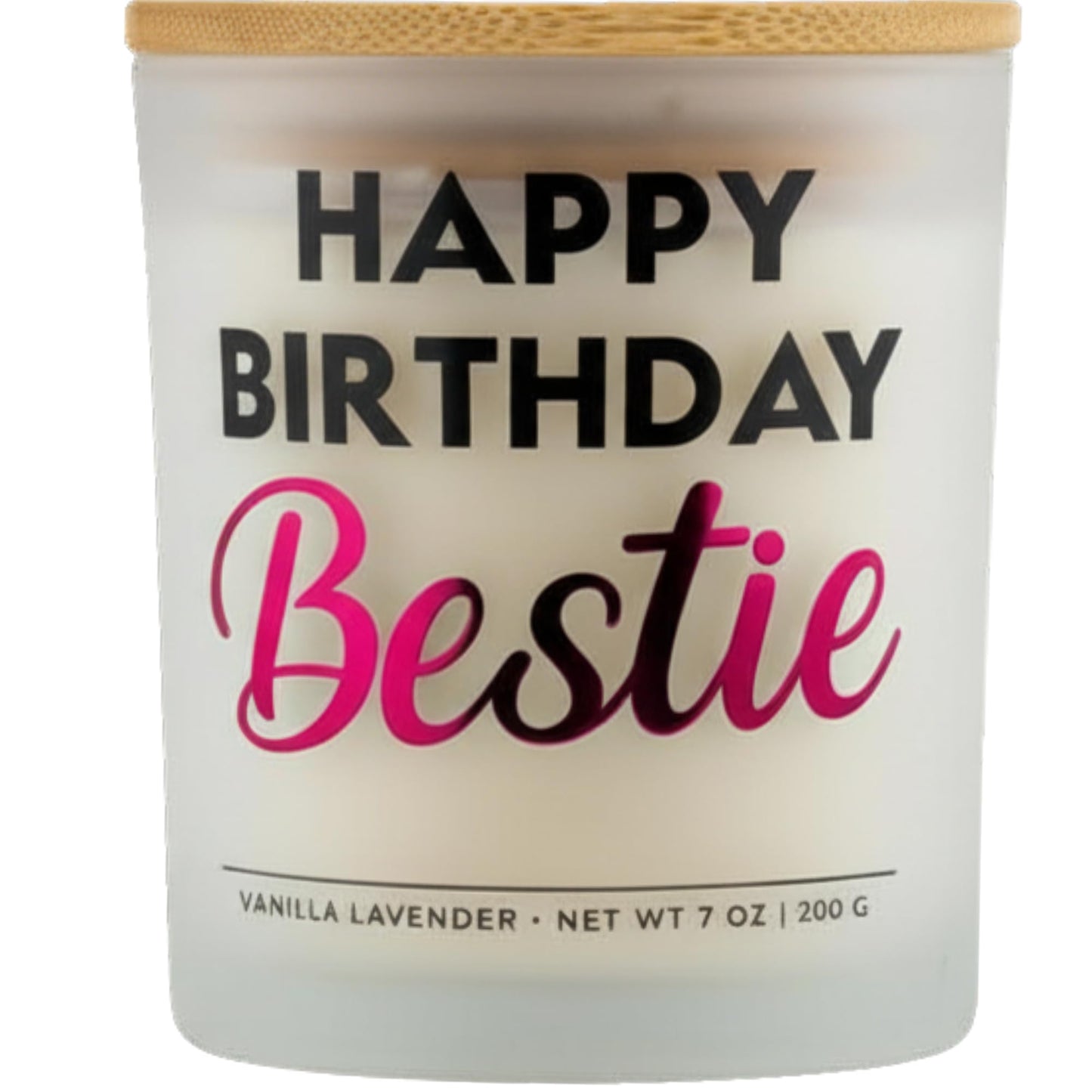 Wick and Wit Bestie Birthday Gifts for Women - Happy Birthday Bestie Gifts for Women Friend Friendship Soy Candle Gift Set for BFF Sister Coworker Vanilla Lavender Candle Ready to Gift Box