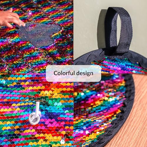 ODOXIA Sequin Fabric Sensory Wall | Sensory Room Must Haves | Sequin Wall | Sensory Wall for Classroom | Reversible Sequin Fabric | Sensory Wall Toy