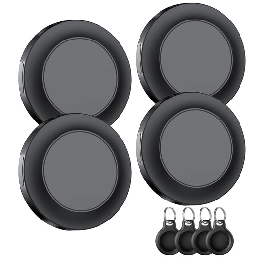 Air Tracker 4 Pack, Smart Bluetooth Tracker for Apple Find My (iOS Only), IP67 Waterproof Tracker with Keychain, Item Finder and GPS Finder for Keys, Luggage, Wallet, etc, Replaceable Battery