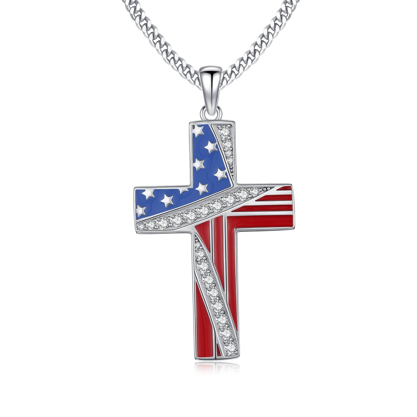 YEESIA Cross Necklace for Women Men 925 Sterling Silver Orthodox Jesus Crucifix Pendant Necklace with Abalone Cross Jewelry Gift for Women Men