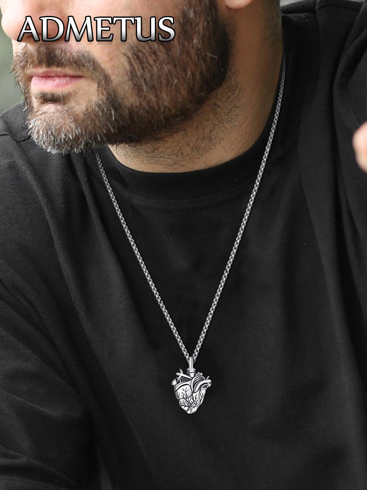 Tree of Life Urn Necklace for Ashes for Men Sterling Silver Cremation Jewelry for Ashes Anatomical Heart Urn Keepsake Pendant Memorial Gifts