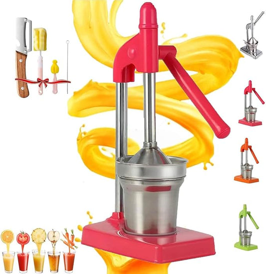 Manual Juicer Hand Press, Effective Cast Iron Juicer Hand Press, Heavy Duty Stainless Steel Manual for Fresh Lemonade and Orange Juice, Easy to Use and Clean, Home and Kitchen Essentials