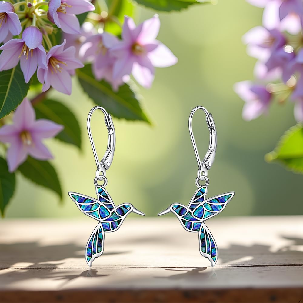 Hummingbird Earrings for Women Sterling Silver Hummingbird Earrings Dangle Jewelry Gifts for Women Unique Christmas Birthday Gifts