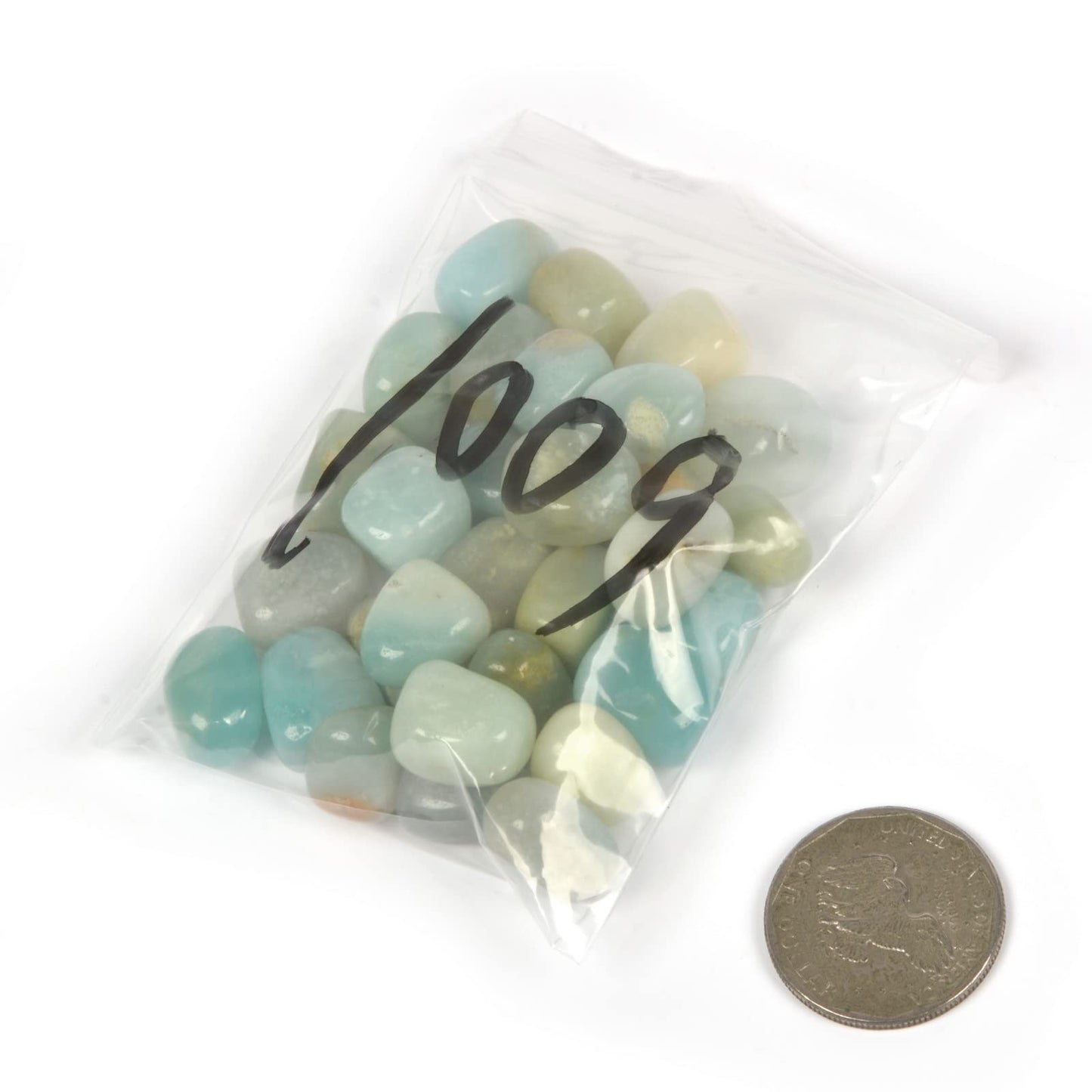 Justinstones 100 Grams Small Amazonite Tumbled Stone Specimen Collection Pocket Worry Healing Crystal Home Decorations