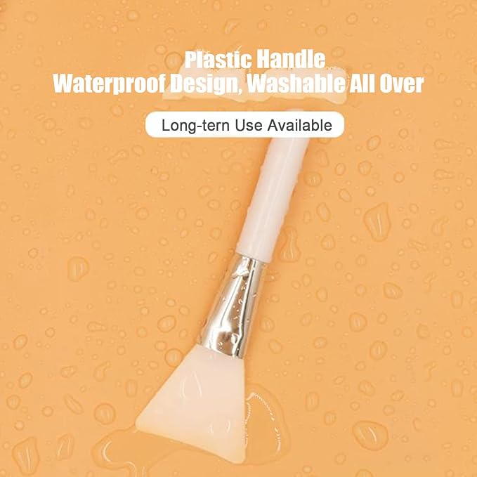 Facial Mask Application Brush, Soft Silicone Shovel Shape White Brush Head Cosmetic Tool for Body Lotion, Mud, Clay, Charcoal Mixed Mask
